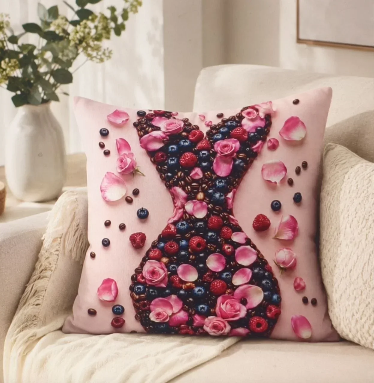 Cuscino con grafica floreale